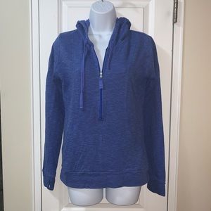 Lucy blue quarter zip hoodie cotton XS runs big